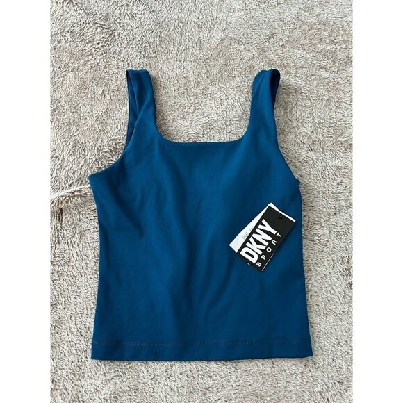 Dkny Sport Women's Balance Compression Tank Top - Poseidon teal blue Size S New - Picture 4 of 13